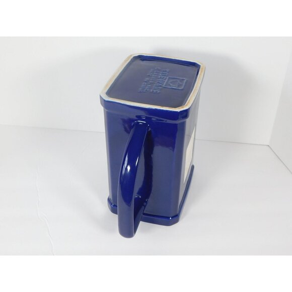 Roshco Tile Ware Collection Blue Ceramic Pitcher White Citrus Fruit Tile Accent - Picture 15 of 16